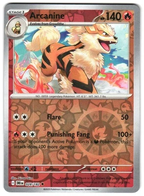 Arcanine 028/182 Reverse Holo SV10: Destined Rivals Pokemon TCG - Image 1 of 2