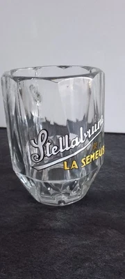 Ancien verre a bière choppe émaillé la semeuse stella brune no plaque emaillee - Photo 1/4