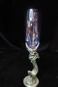 FELLOWSHIP FOUNDRY ZINNFEE CHAMPAGNERFLÖTE MIT EDELSTEINEN 9 1/2" HOCH - Bild 1 von 9