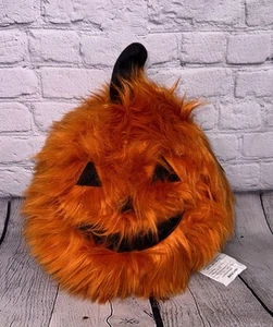Cupcakes & Kaschmir Halloween flauschig orange Jack-O-Laterne Kürbis Kissen Neu mit Etikett - Bild 1 von 2