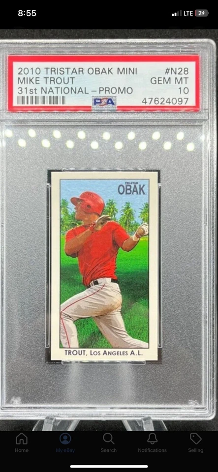 Tristar Obak Mini Mike Trout 2010 PSA 10 GEM MT novato 31ª promoción nacional TBC Foto 1 de 1
