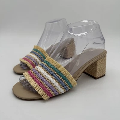 J. Tacones de mula multicolor tejidos Crew talla 7 Foto 1 de 4