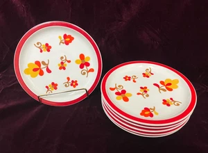 Hearthstone Paprika Block/Vista Alegre Portugal-Set of 6 Plates-Bread & Butter - Picture 1 of 11