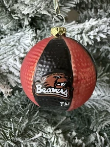 Ornamento palla di vetro albero di Natale Oregon State University Beavers in scatola OSU - Foto 1 di 8