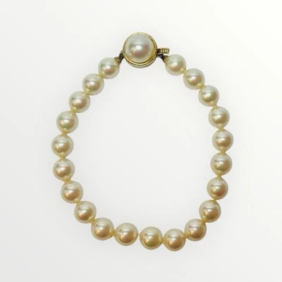 Majorica Sterling 925 Silver Simulated Pearl Bracelet 7.5 in - Image 1 of 4