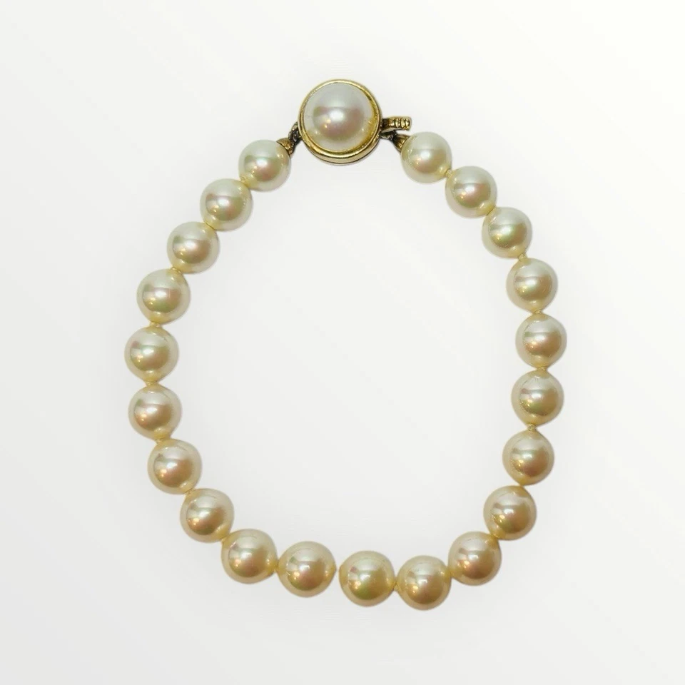 Majorica Sterling 925 Silver Simulated Pearl Bracelet 7.5 in - Image 1 of 1