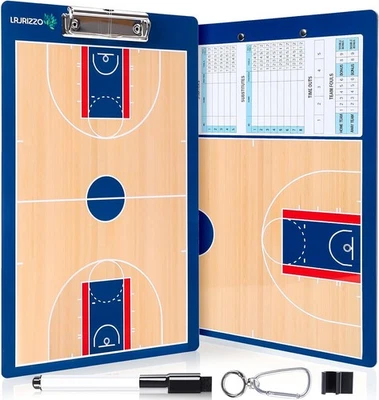 LRJRIZZO Basketball Dry Erase Coaches Clipboard, Basketball Clipboard for Coaches Double-