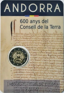 2 Euro FDC - Andorra 2019 - 600. Consell Consell Consiglio de la terra - Bild 1 von 1