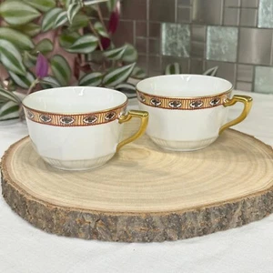 Antique Limoges Teacups by Sigma, French Porcelain, c.1910s, Art Nouveau - Picture 1 of 7