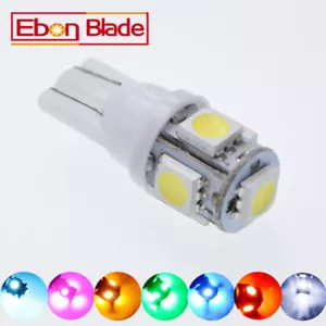 Pair T10 W5W LED 5050 5SMD Interior Dome Map Side Wedge Parker Light Globe Bulb - Picture 1 of 10