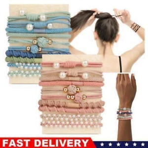 20x Boho Hair Tie Bracelets for Women,Pearl-detailed Hairband Bracelet 5Styles - Picture 1 of 7