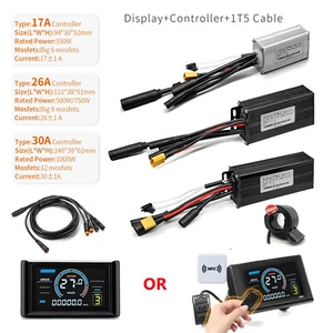 Ebike 24V-48V 17A 26A 30A Sine Wave Controller+S966 Display for 250W-1000W Motor - Bild 1 von 24