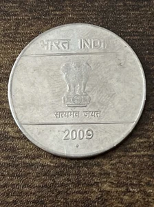 2009 India 2 Rupees Stainless Steel Coin Asoka column Hasta Mudra TK6383* - Picture 1 of 3