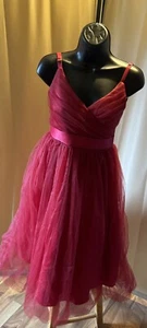 Girls 14-15 Year Deep Red Formal Dress Christmas Valentines Daddy Daughter - Picture 1 of 4