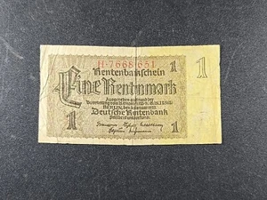 1937 GERMANY 1 Rentenmark - 7 digit serial # - Pick# 173a - Solid GOOD - Picture 1 of 8