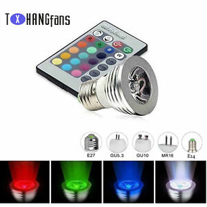 RGB Led Light GU10 MR16 E27 E14 Bulb 16 Colors Magic+ IR Remote Control Lamp ATF