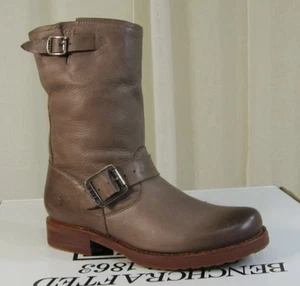 NEW FRYE Womens Veronica Shortie Short Grey Leather Pull-On Boots Size 6.5 $298 - Picture 1 of 12