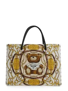 AW22 MOSCHINO Couture Jeremy Scott Teddy Bear All Over Chains & Plaque Tote Bag - Picture 1 of 16