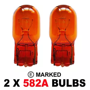 2 x 585 WY21W Amber Capless Front Indicator Light Bulb 382WA 12v 21w Push Fit - Picture 1 of 2