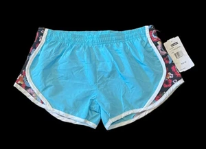 Girls Large (10-12) Soffe Lined Running Shorts, Blue & Pink, Kids Activewear NWT - Picture 1 of 4
