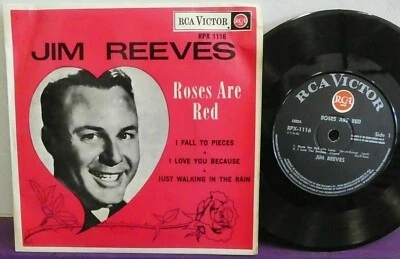 JIM REEVES Roses Are Red EP RCA NEW ZEALAND Picture Sleeve 45 RPX -1116 - Image 1 of 3