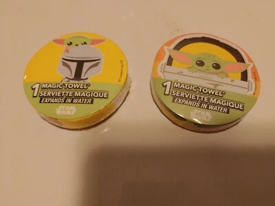 *Toallas Mágicas* Star Wars Baby Yoda y Baby Yoda + Mandalorian *se expande en agua* Foto 1 de 4