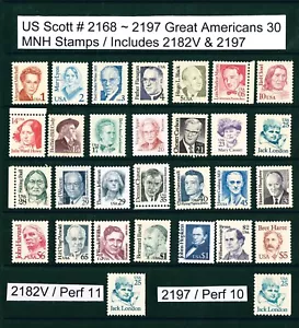 US Scott # 2168 - 2197 Great Americans 30 MNH Stamps - Picture 1 of 1