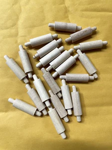 1 7/8" long CRAFTS TWENTY PIECES OF WOODEN ROLLING PINS - Picture 1 of 3