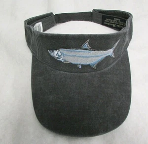 TARPON Para Visera Deportiva Gorra NEGRO Sombrero de Pesca Bordado Pez Ajustable NUEVO A10 - Imagen 1 de 5