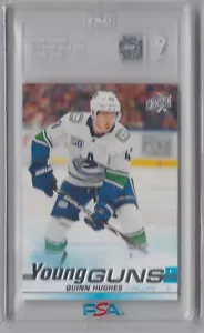 2019-20 Upper Deck Young Guns Rookie RC Quinn Hughes RC TAG 9 Vancouver Canucks - Picture 1 of 2
