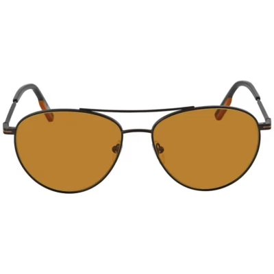 Ermenegildo Zegna EZ0137 02E Negro Aviador Metal Gafas de sol Marco 58-16-145 Foto 1 de 3