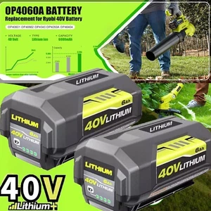 1/2Pack 6.0Ah 40V Lithium Battery for Ryobi 40V OP4026 OP4030 OP4040 OP4050 - Picture 1 of 13