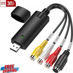 USB Video Capture Card Easy Cap VHS VCR Mini DV Hi8 DVD to Digital Converter - Picture 1 of 12