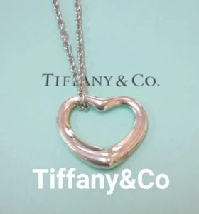 Auténtico collar colgante corazón abierto Tiffany & Co. 22 mm plata de ley 925 - Imagen 1 de 3