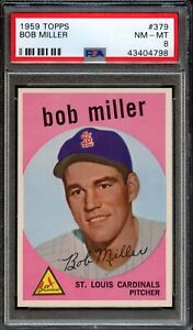 BB - 1959 Topps - #379 - Bob Miller - PSA 8 - NM-MT