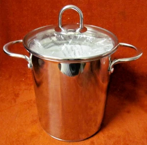 Cook's Essentials 4 Qt Pot w/Lid & Strainer USA Stainless Non-Stick  NEW - Picture 1 of 4