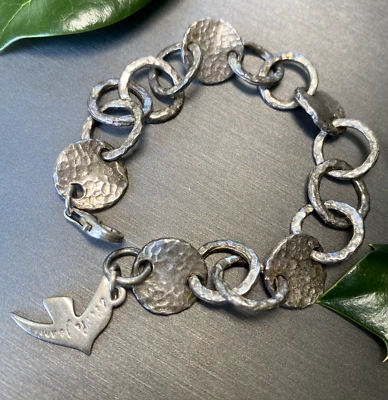 Pulsera modernista vintage Cecille Jeanne de plata esterlina joyería fina Foto 1 de 4