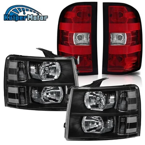 4X faros negros luces traseras rojas para Silverado 1500 2500HD 3500HD 2007-2014 - Imagen 1 de 15