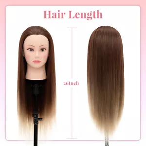 26 Inch Mannequin Head Training Doll Hairdressing Styling Practice Braid w/Clamp - Picture 1 of 12