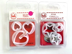 Lot of 2 Pkgs FMM Cutting Tools HEARTS & STARS Cake Decorating  3 Sizes Each - Picture 1 of 5