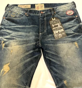 Affliction NWT Mens Sz 42 ACE NEGATIVE TERMINO ACMC Jeans, 110SS066 Indian Patch - Picture 1 of 3