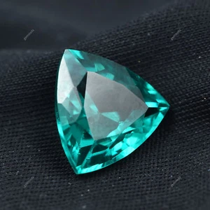 Excellent 10.75 Ct Natural Green Garnet Trillion Cut CERTIFIED Loose Gemstone - Picture 1 of 6