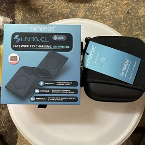 Ampere Unravel AW+ Wireless Folding Charging Pad iPhone Qi (FIRE-EMOJI RED) - Picture 1 of 8