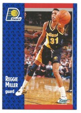 1991-92 Fleer Reggie Miller Indiana Pacers Card #83 UCLA BRUINS A fine shooter!