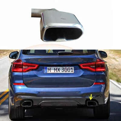 Punta de tubo de escape trasero derecho de acero inoxidable para BMW X3 2018-2020  Foto 1 de 4