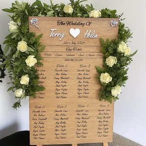 Find your table wooden wedding plaque planner name board personalised custom - Picture 1 of 4