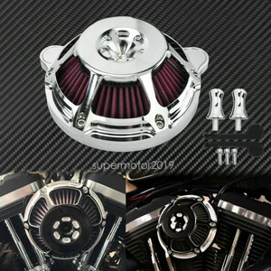 Chrome Stage One Air Cleaner Air Filter Red Fit For Harley Softail FL 2000-2015 - Picture 1 of 9