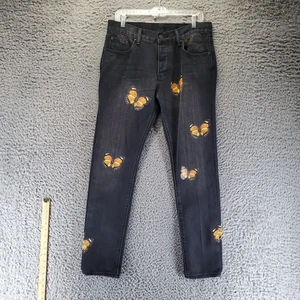 Mnml Jeans Damen Größe 32 Schwarz Monarch Butterfly Button Fly Denim - Bild 1 von 10