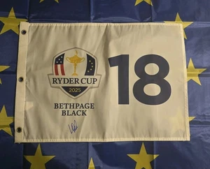 Bandera de golf autografiada de Europa Ryder Cup 2025 firmada por Matt Fitzpatrick - Imagen 1 de 5