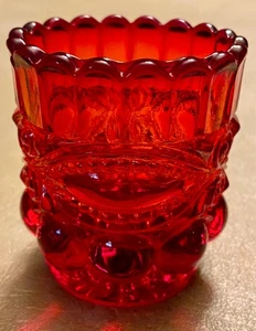 Vintage Votive Candle Holder Mosser Glass Red Eye Winker Beaded Toothpick Holder - Picture 1 of 12